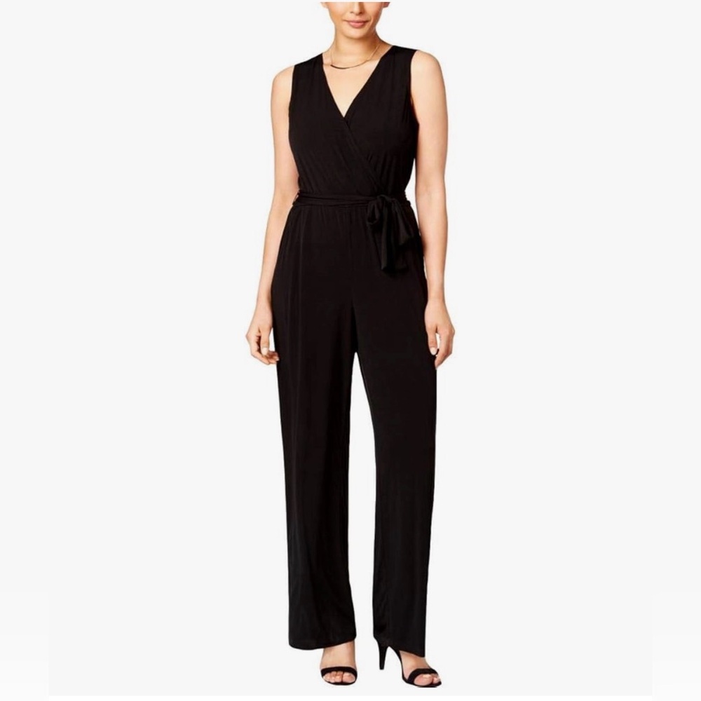 NY Collection Surplice Jumpsuit size Large